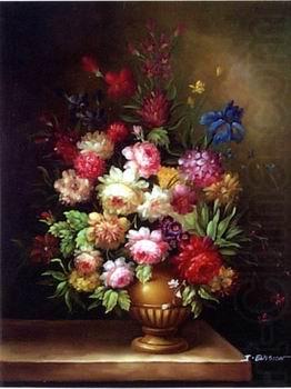 Floral, beautiful classical still life of flowers.046, unknow artist